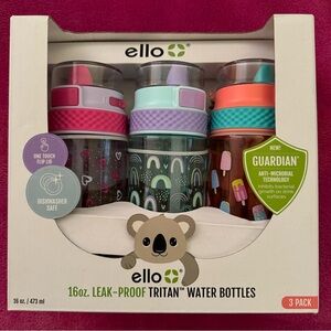 Three-Pack of Ello Leak-Proof Tritan Water Bottles